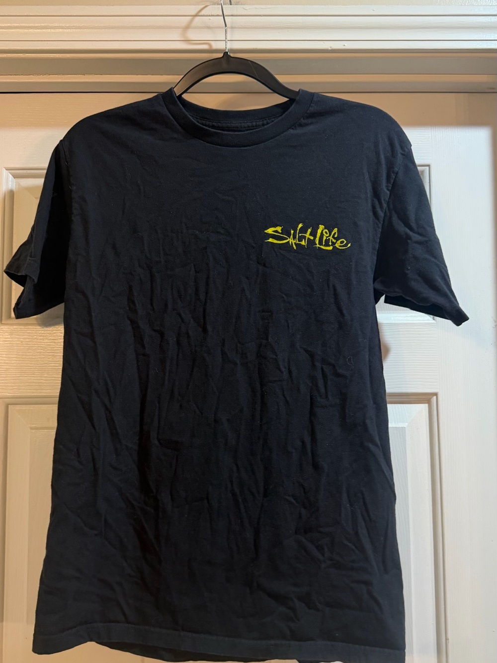 Salt Life Men's Black Logo SharkT-Shirt Size Medium